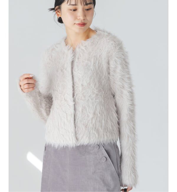 NOBLE「スパンコールシャギーニットカーディガン」|カーディガン|