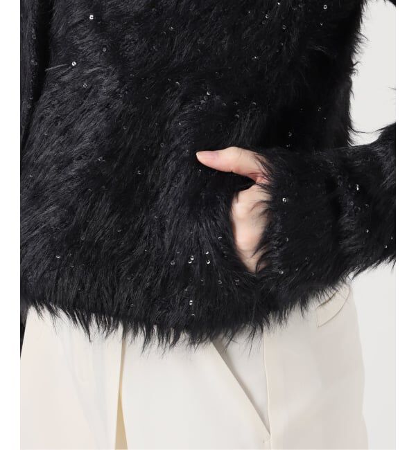 NOBLE「スパンコールシャギーニットカーディガン」|カーディガン|