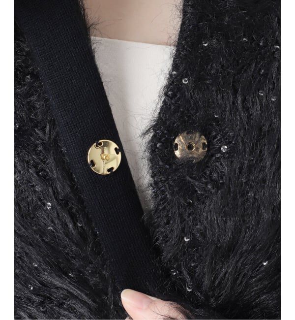 NOBLE「スパンコールシャギーニットカーディガン」|カーディガン|