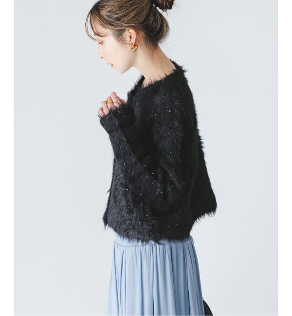 NOBLE「スパンコールシャギーニットカーディガン」|カーディガン|