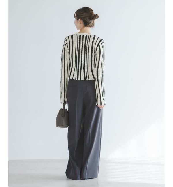 NOBLE「パターンニットストライプカーディガン」|カーディガン|