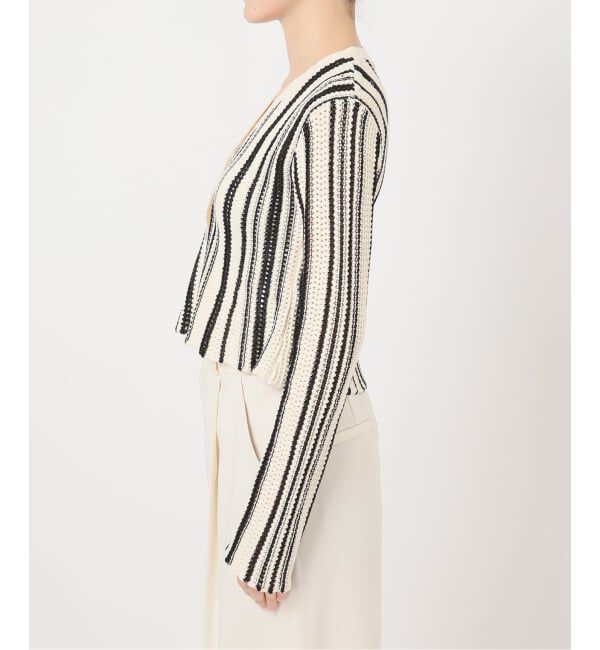 NOBLE「パターンニットストライプカーディガン」|カーディガン|