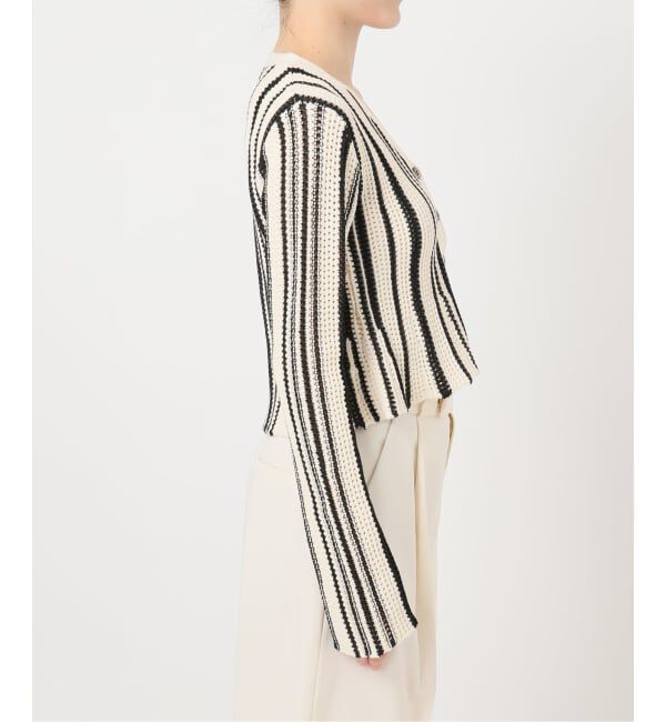 NOBLE「パターンニットストライプカーディガン」|カーディガン|