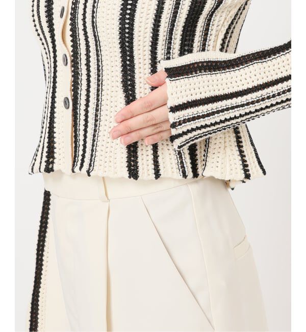NOBLE「パターンニットストライプカーディガン」|カーディガン|