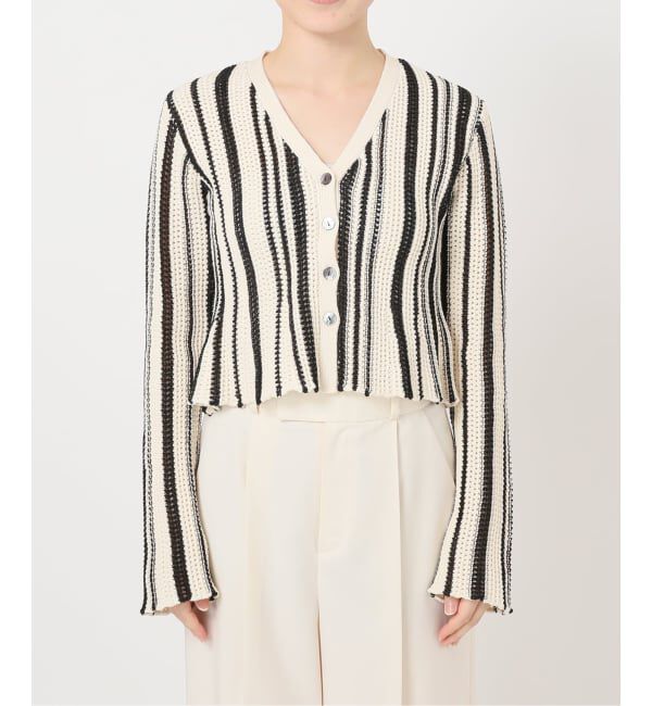 NOBLE「パターンニットストライプカーディガン」|カーディガン|