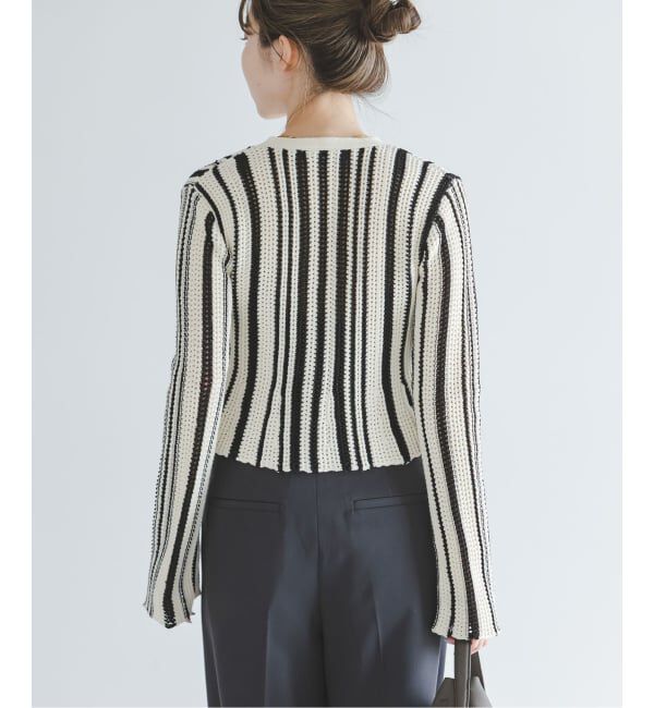 NOBLE「パターンニットストライプカーディガン」|カーディガン|