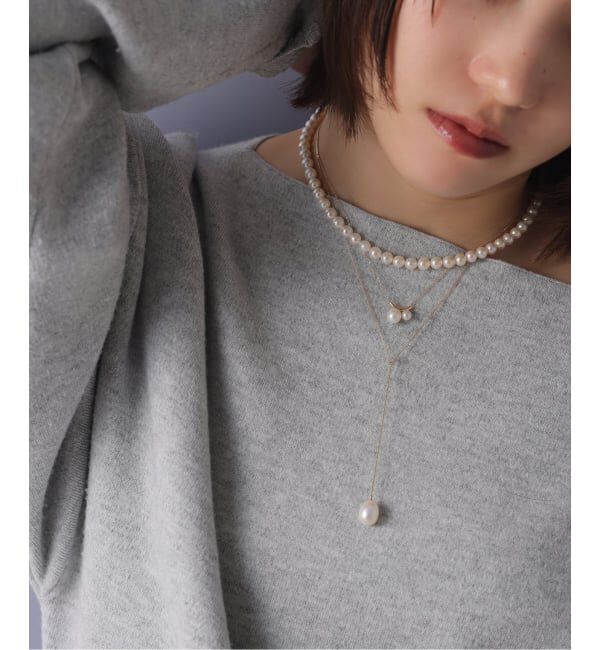 Lilas by Spick&Span「《WEB限定》ドロップパールYチェーンネックレス K10」|ネックレス|
