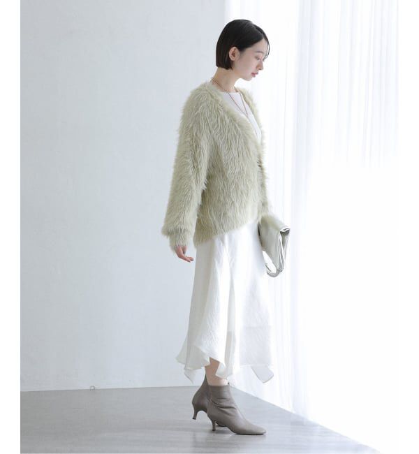  「【洗える】フェザーヤーンカーディガン」|カーディガン|