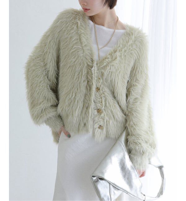  「【洗える】フェザーヤーンカーディガン」|カーディガン|