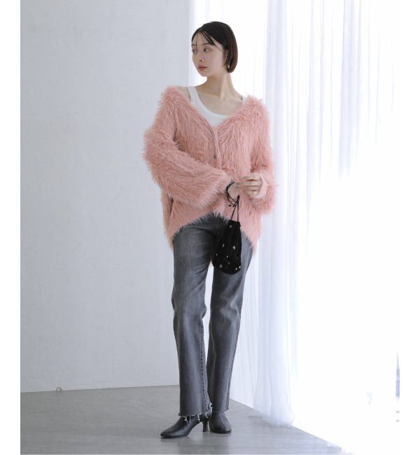  「【洗える】フェザーヤーンカーディガン」|カーディガン|