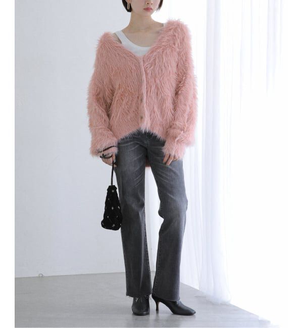  「【洗える】フェザーヤーンカーディガン」|カーディガン|