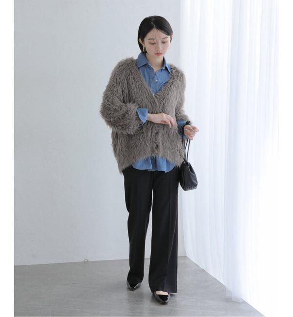  「【洗える】フェザーヤーンカーディガン」|カーディガン|