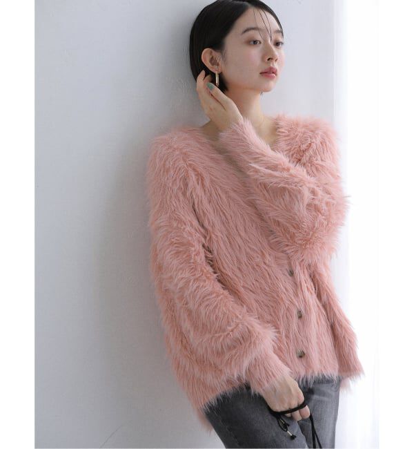  「【洗える】フェザーヤーンカーディガン」|カーディガン|