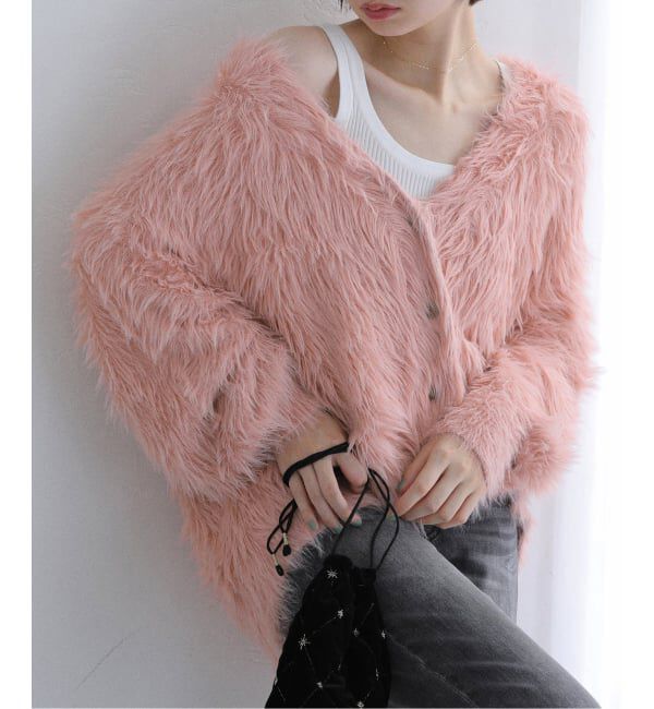  「【洗える】フェザーヤーンカーディガン」|カーディガン|