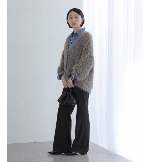  「【洗える】フェザーヤーンカーディガン」|カーディガン|