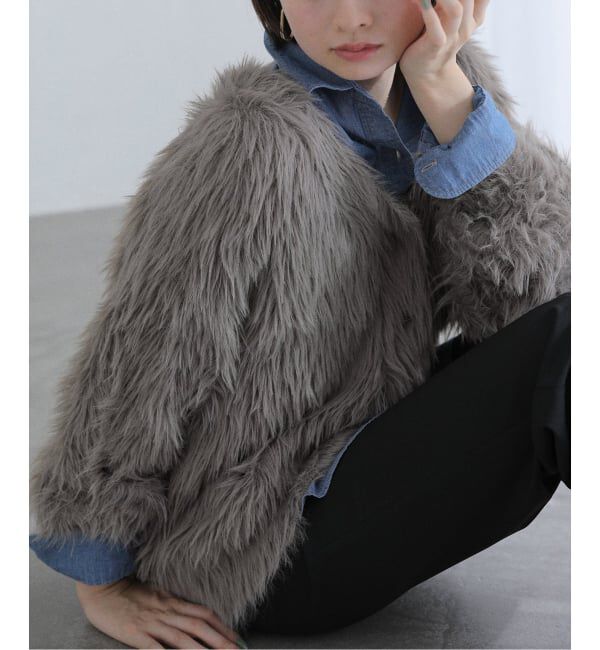  「【洗える】フェザーヤーンカーディガン」|カーディガン|