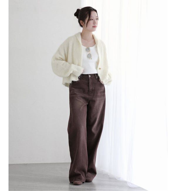  「【洗える】ポップヤーンボレロカーディガン」|カーディガン|