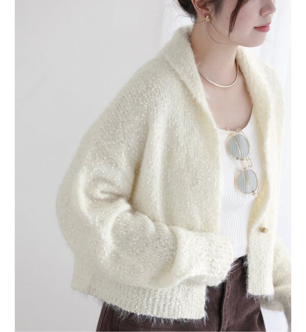  「【洗える】ポップヤーンボレロカーディガン」|カーディガン|