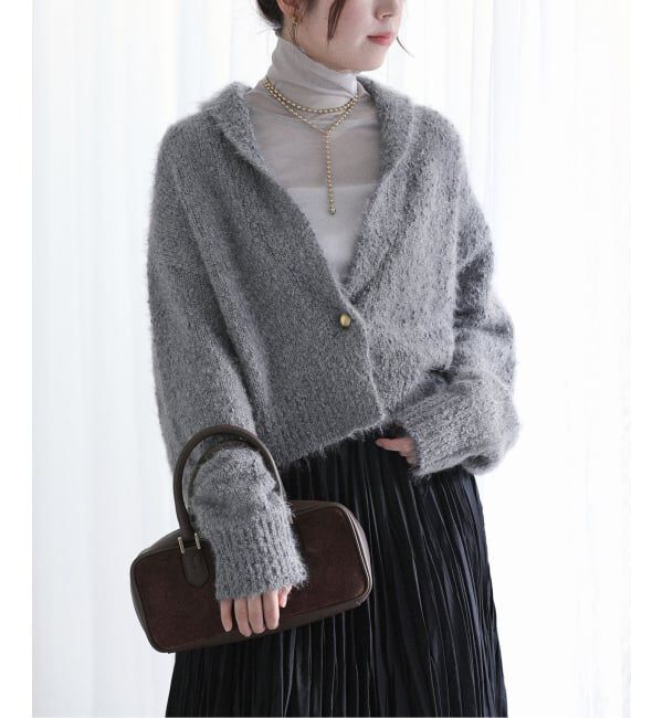  「【洗える】ポップヤーンボレロカーディガン」|カーディガン|