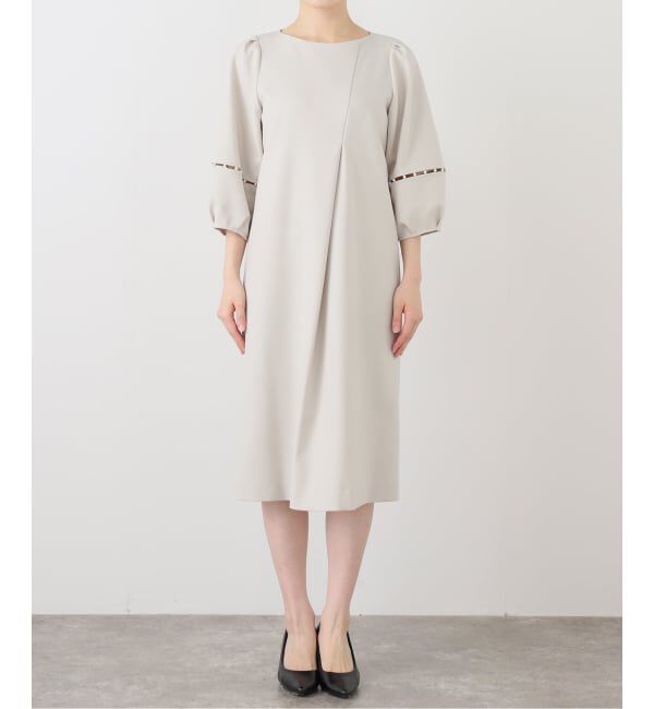  「【洗える】パールスリーブサックワンピース」|ワンピース|