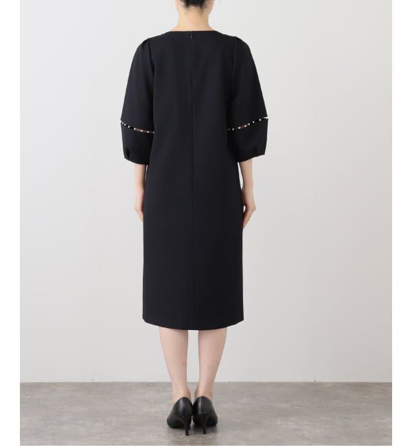  「【洗える】パールスリーブサックワンピース」|ワンピース|