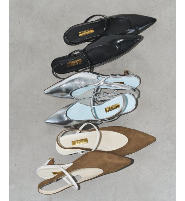 GRISE「《予約》GRISE4cmポインテッドUカットストラップスリングバック」|パンプス|