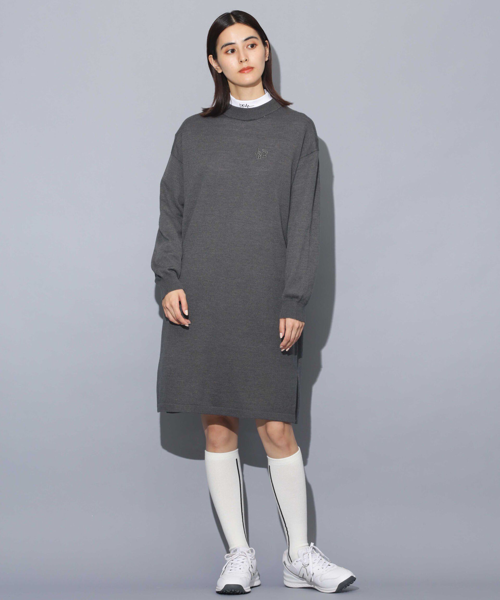 nano･universe「beats per minute/モックネックニットワンピース」|ワンピース|グレー