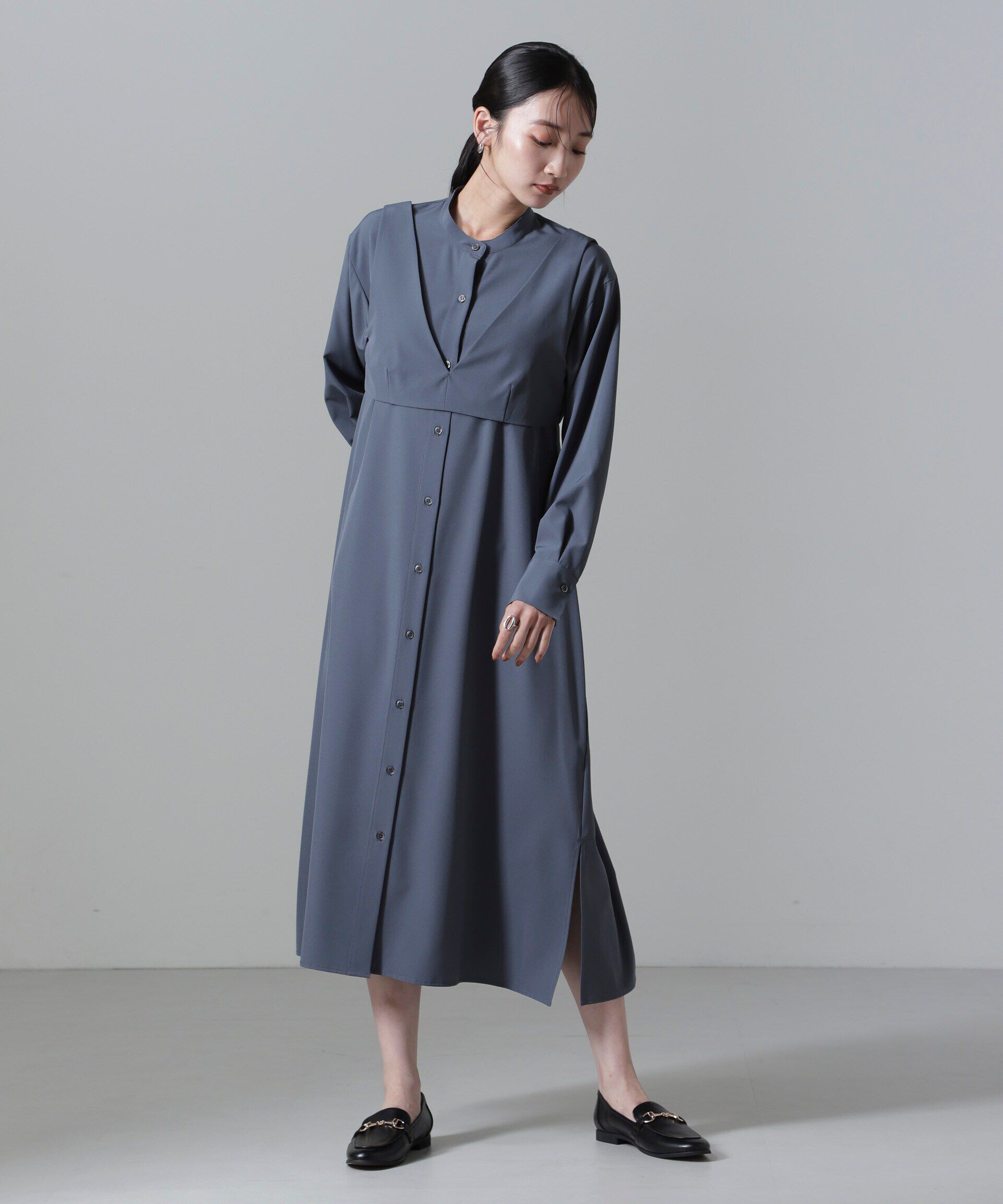 nano･universe「ビスチェセットシャツワンピース」|ワンピース|