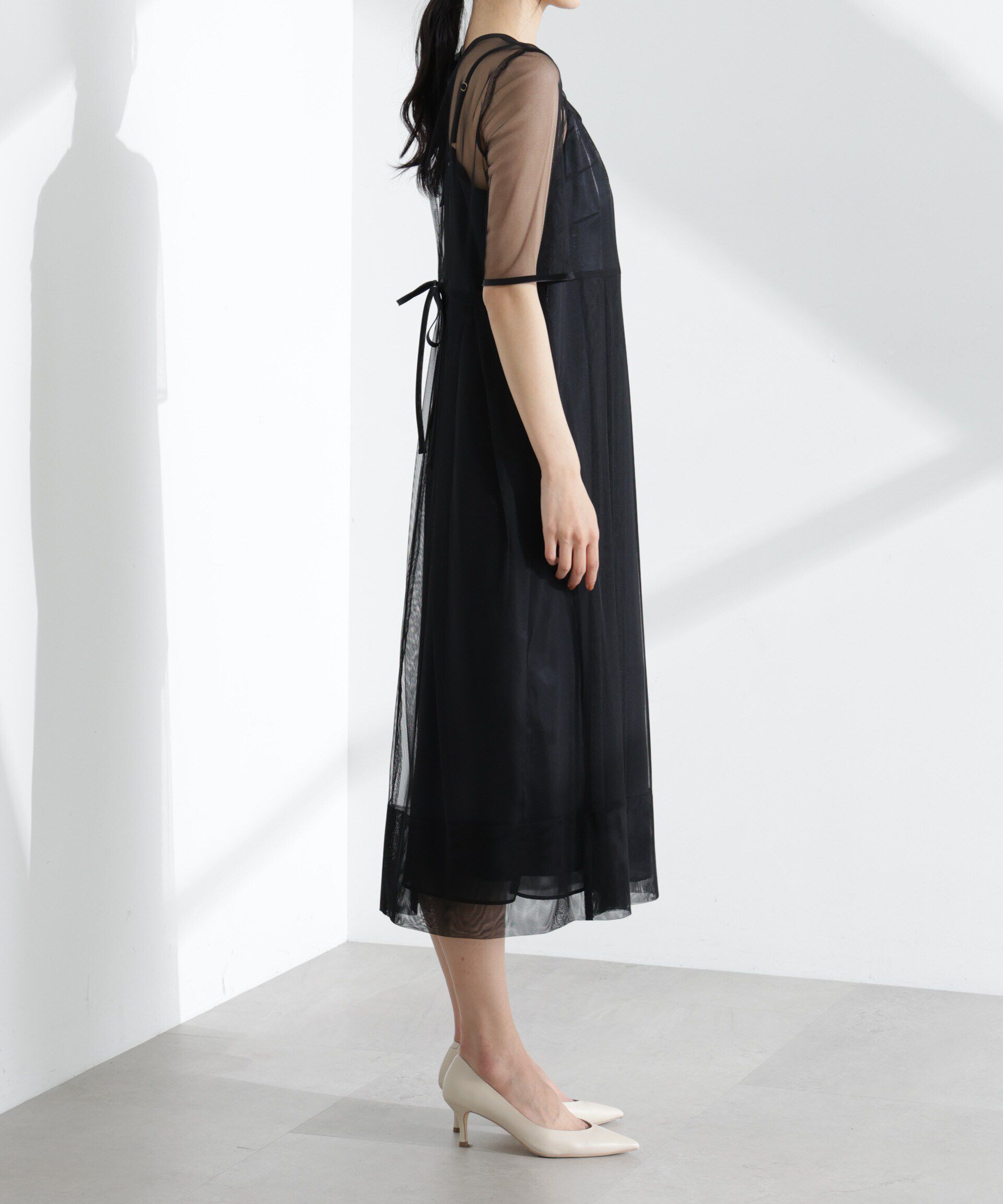 nano･universe「kaene/シャンブレーキャミドッキングドレス」|ワンピース|