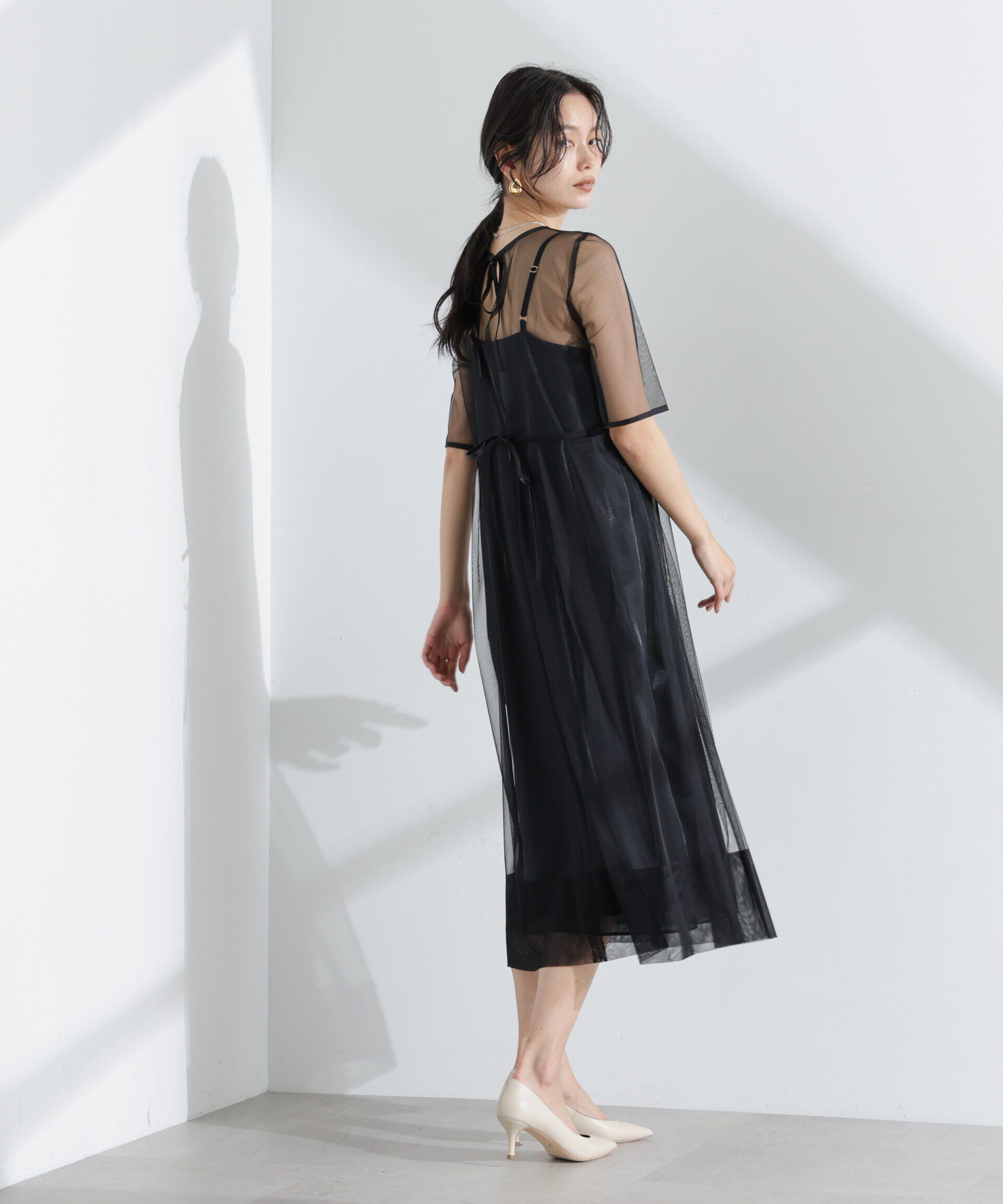 nano･universe「kaene/シャンブレーキャミドッキングドレス」|ワンピース|