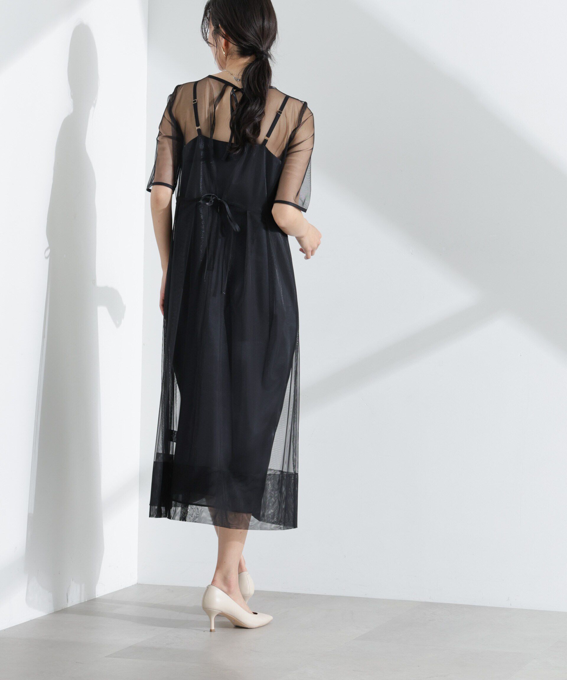 nano･universe「kaene/シャンブレーキャミドッキングドレス」|ワンピース|