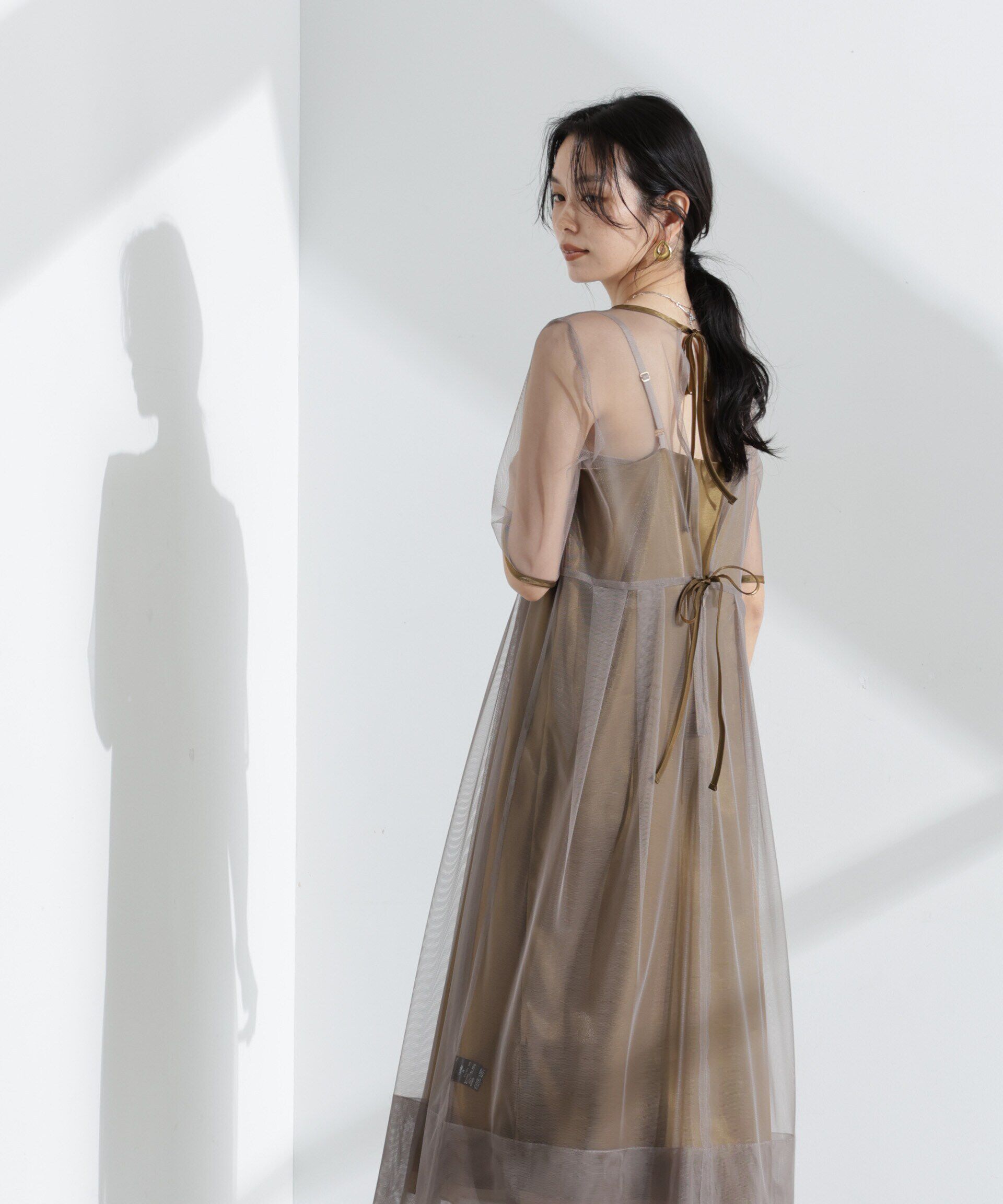 nano･universe「kaene/シャンブレーキャミドッキングドレス」|ワンピース|