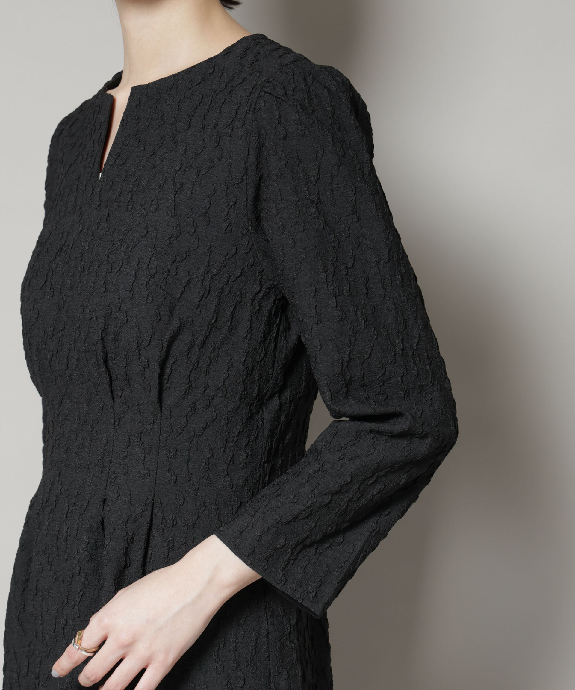 nano･universe「troisieme chaco/PUFFY JACQUARD　ワンピース」|ワンピース|