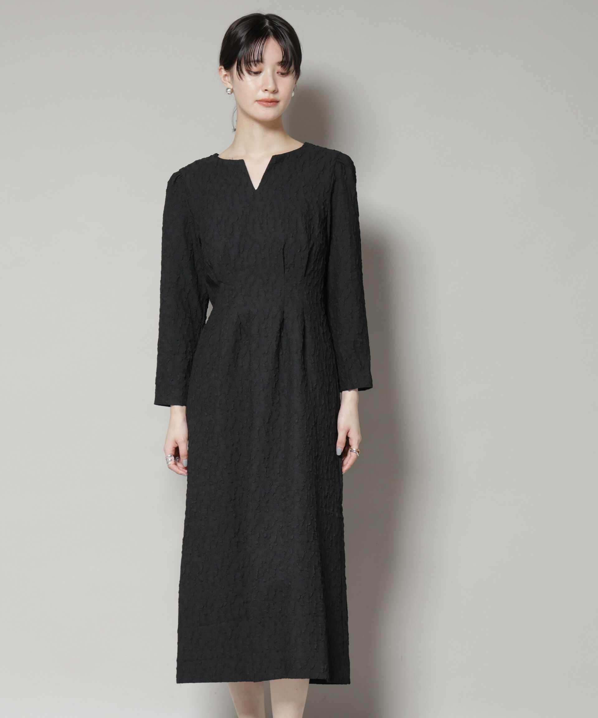 nano･universe「troisieme chaco/PUFFY JACQUARD　ワンピース」|ワンピース|