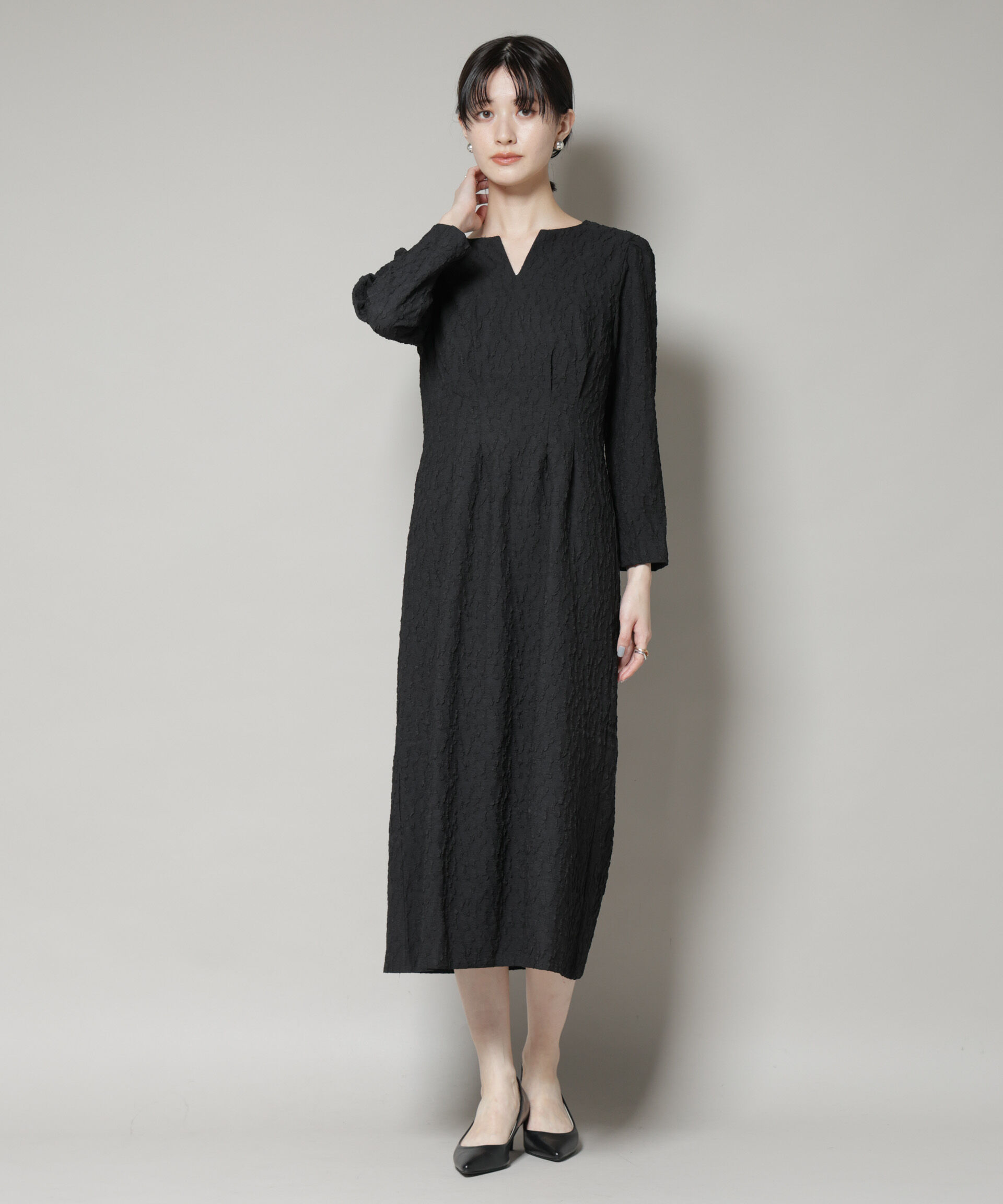 nano･universe「troisieme chaco/PUFFY JACQUARD　ワンピース」|ワンピース|