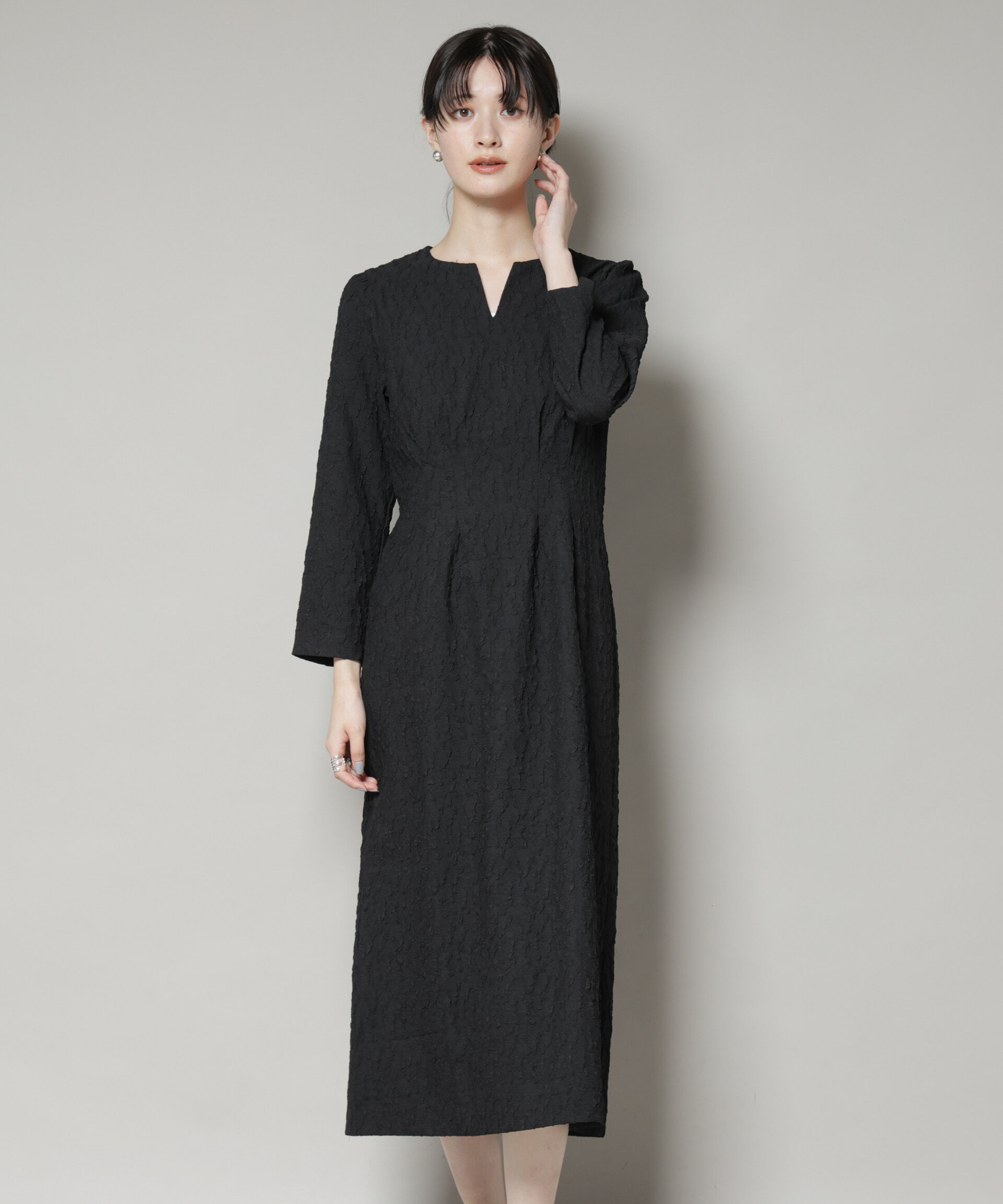 nano･universe「troisieme chaco/PUFFY JACQUARD　ワンピース」|ワンピース|