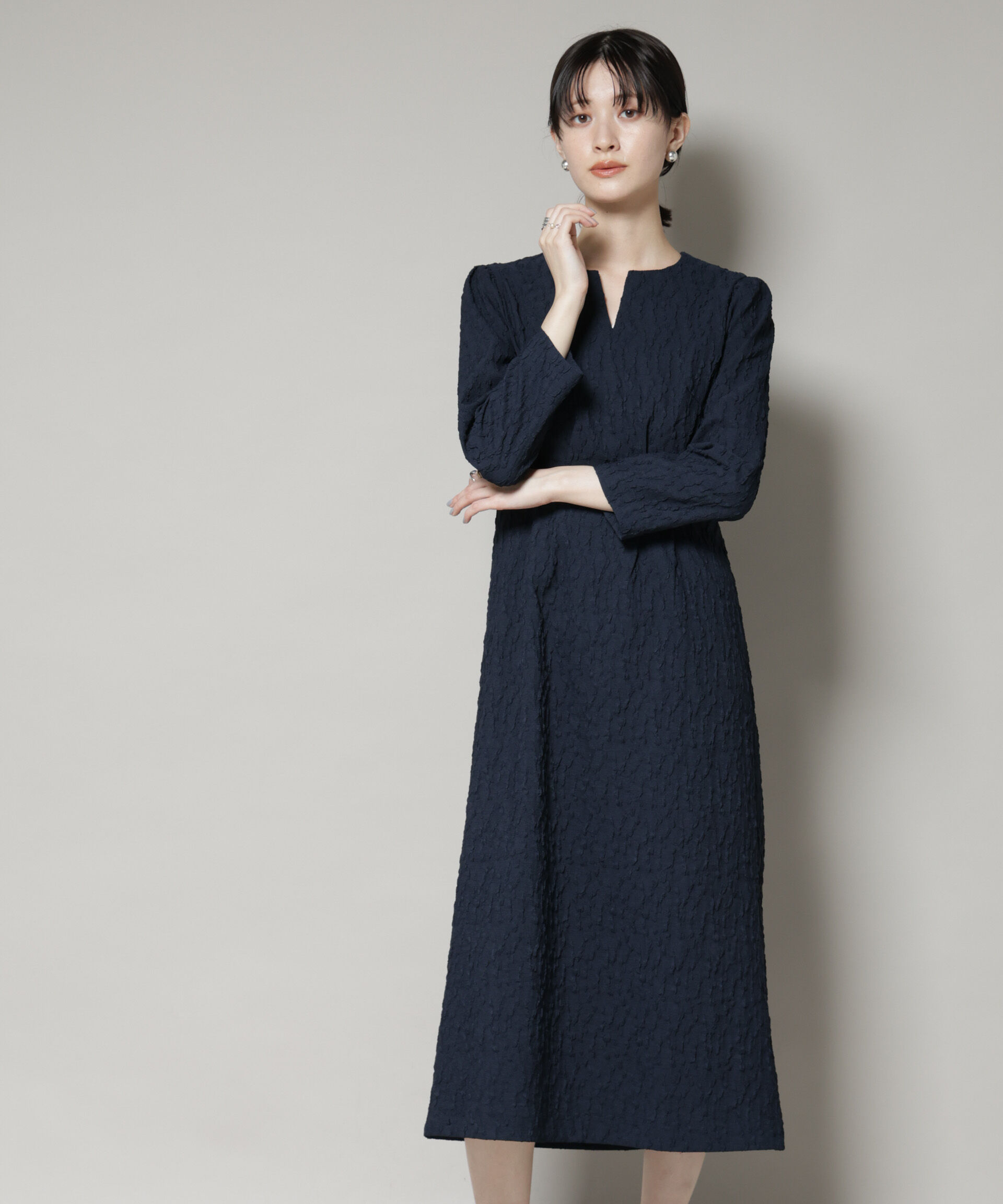 nano･universe「troisieme chaco/PUFFY JACQUARD　ワンピース」|ワンピース|