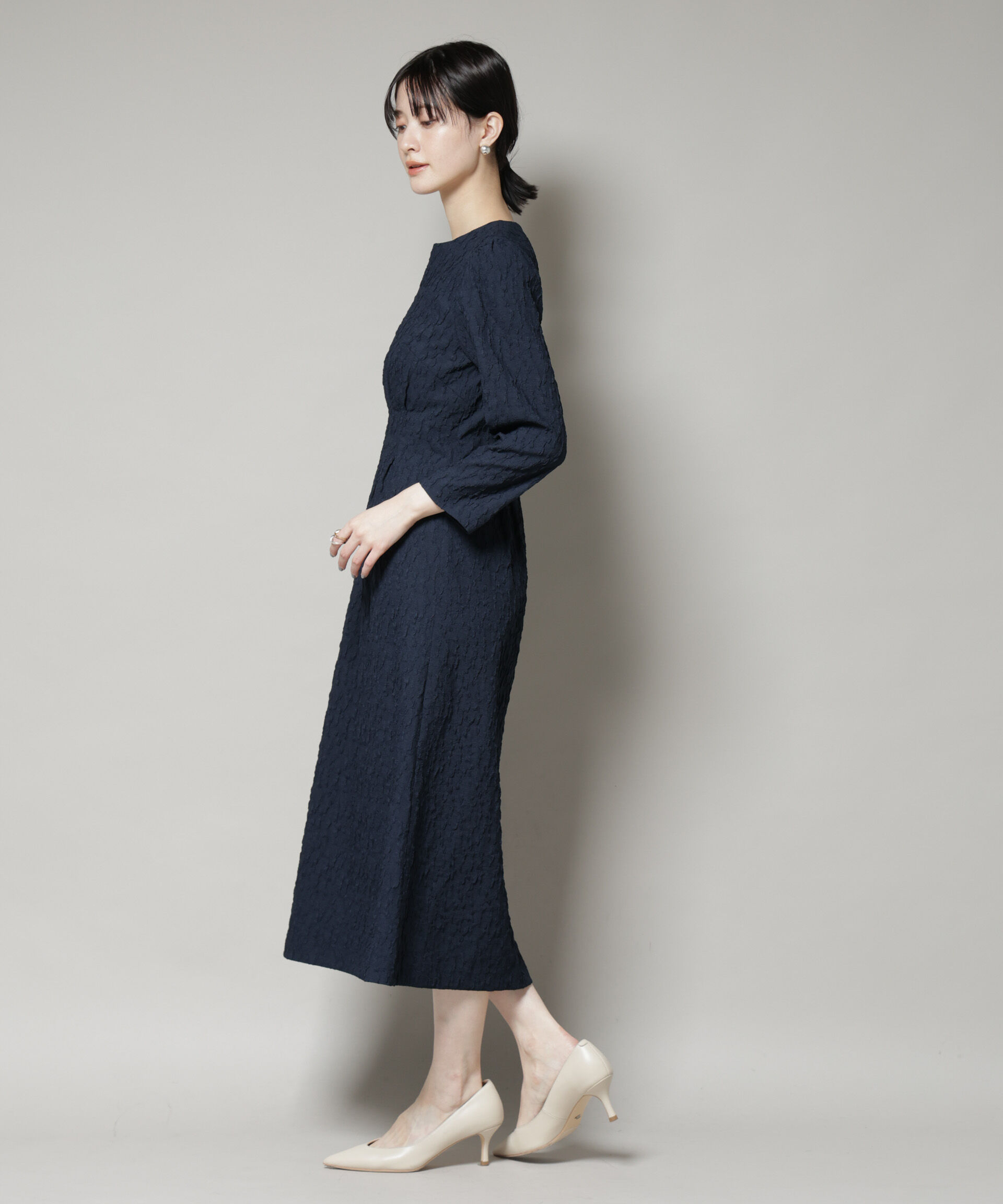 nano･universe「troisieme chaco/PUFFY JACQUARD　ワンピース」|ワンピース|