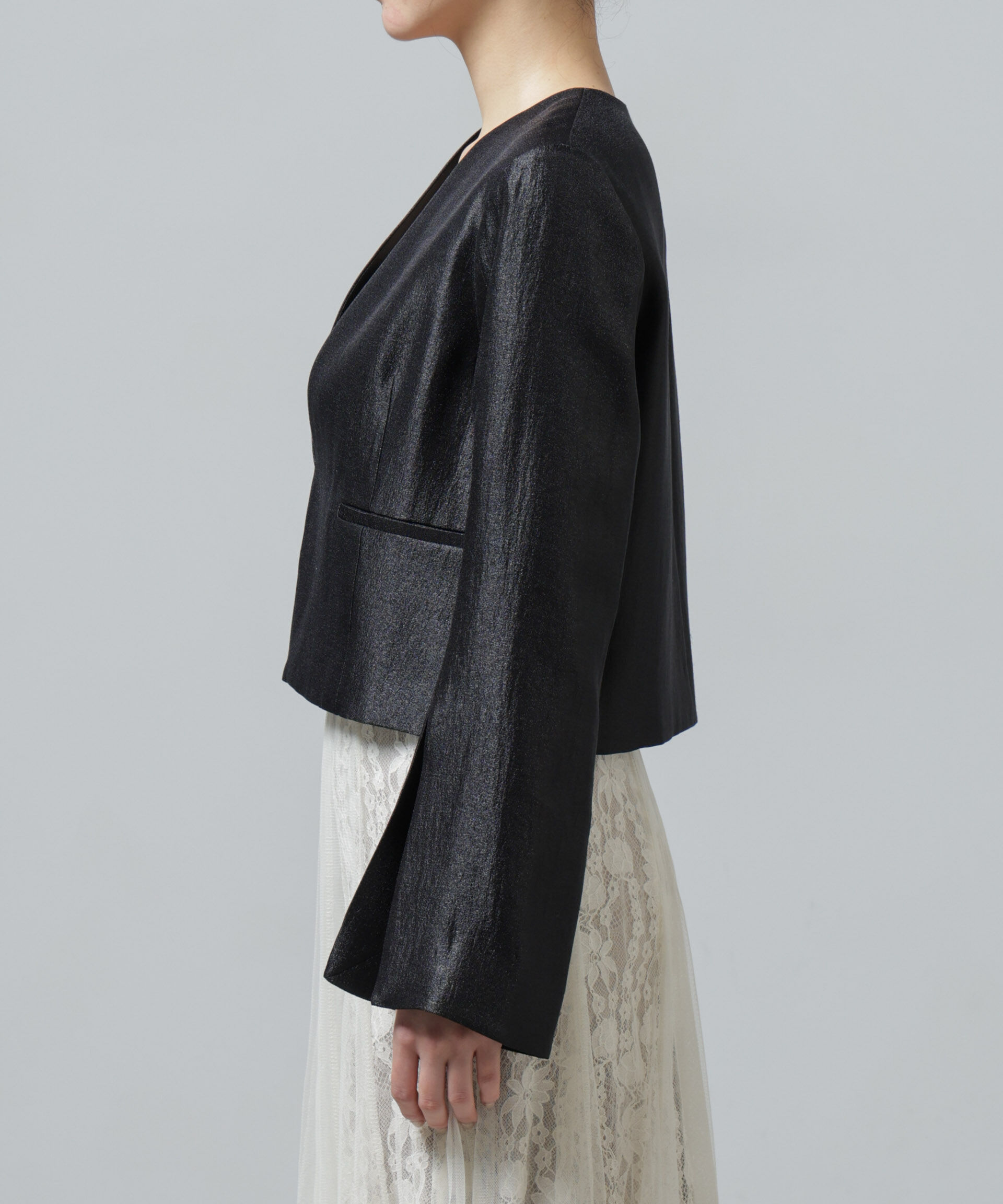 nano･universe「スリットスリーブショートジャケット」|テーラードジャケット|