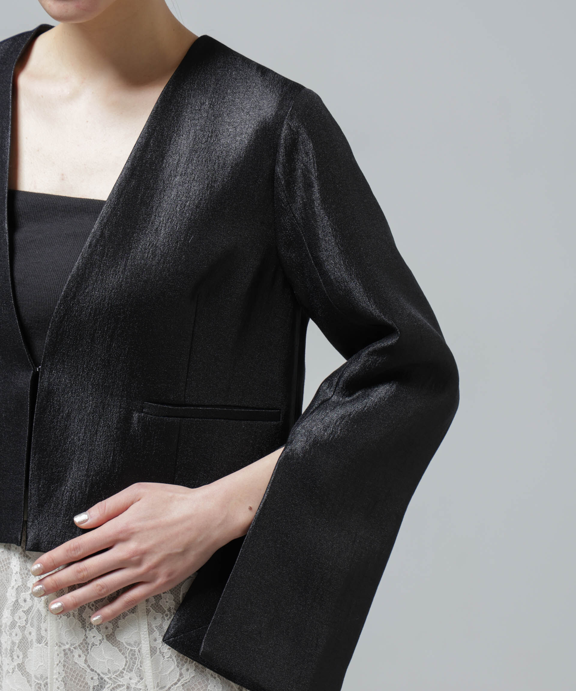 nano･universe「スリットスリーブショートジャケット」|テーラードジャケット|