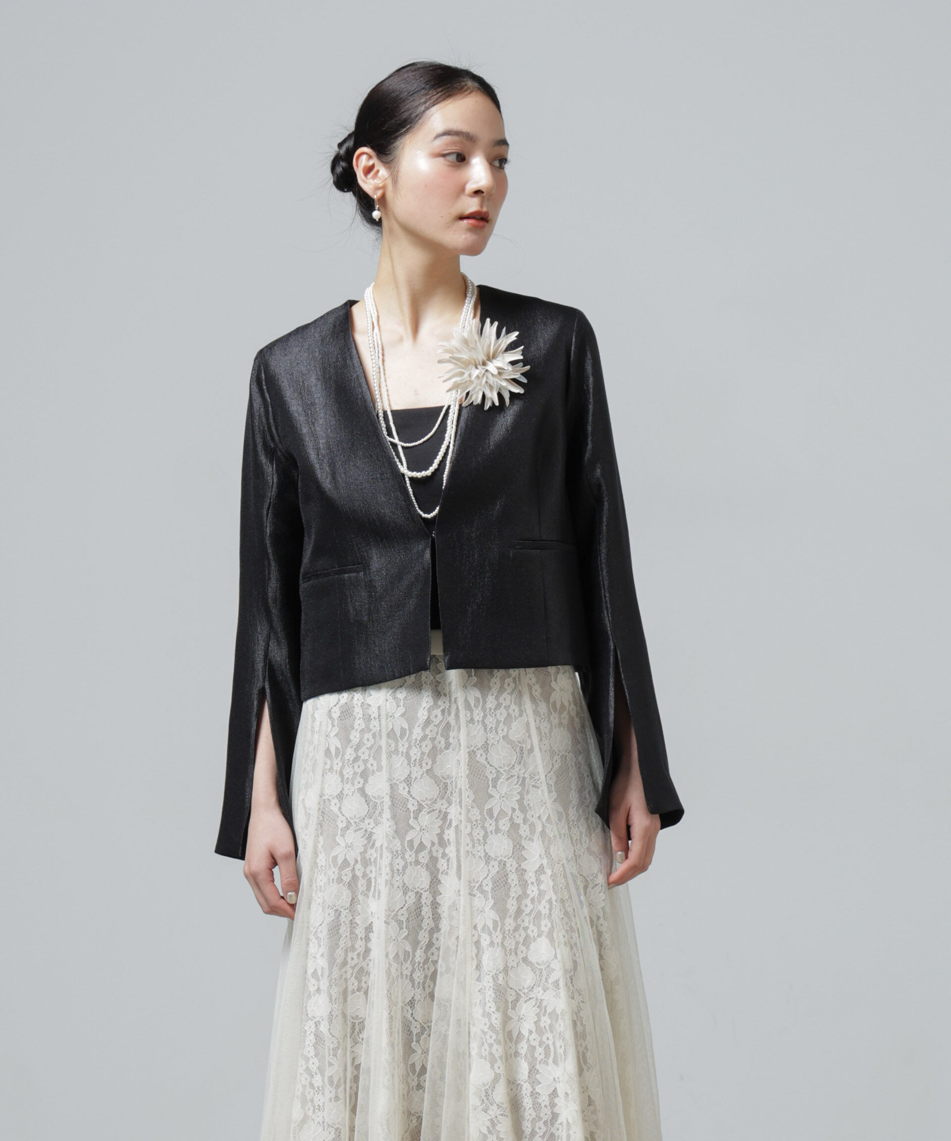 nano･universe「スリットスリーブショートジャケット」|テーラードジャケット|