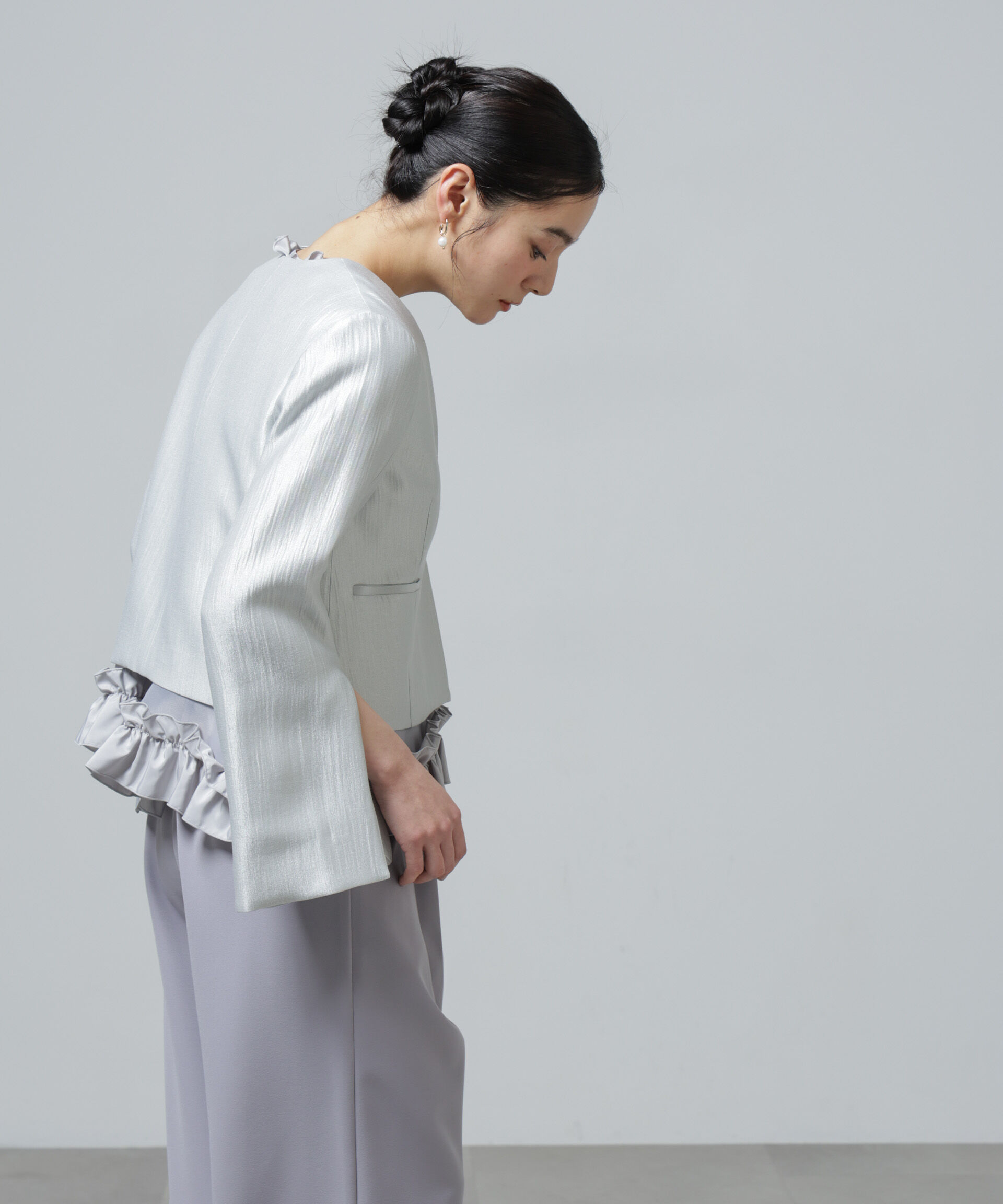 nano･universe「スリットスリーブショートジャケット」|テーラードジャケット|