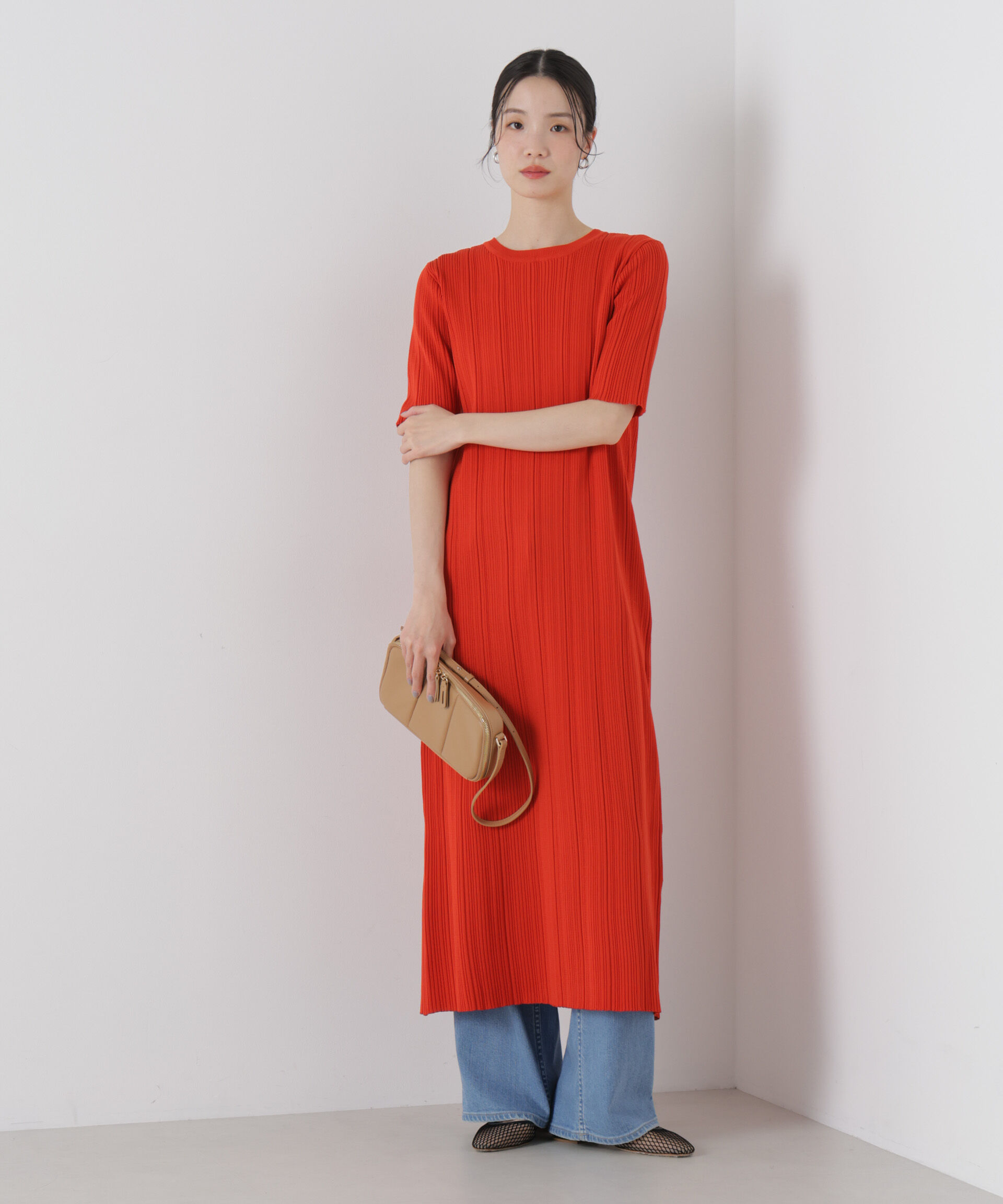 nano･universe「洗濯機洗い可スポンディッシュニットランダムリブワンピース」|ワンピース|シュアカ7