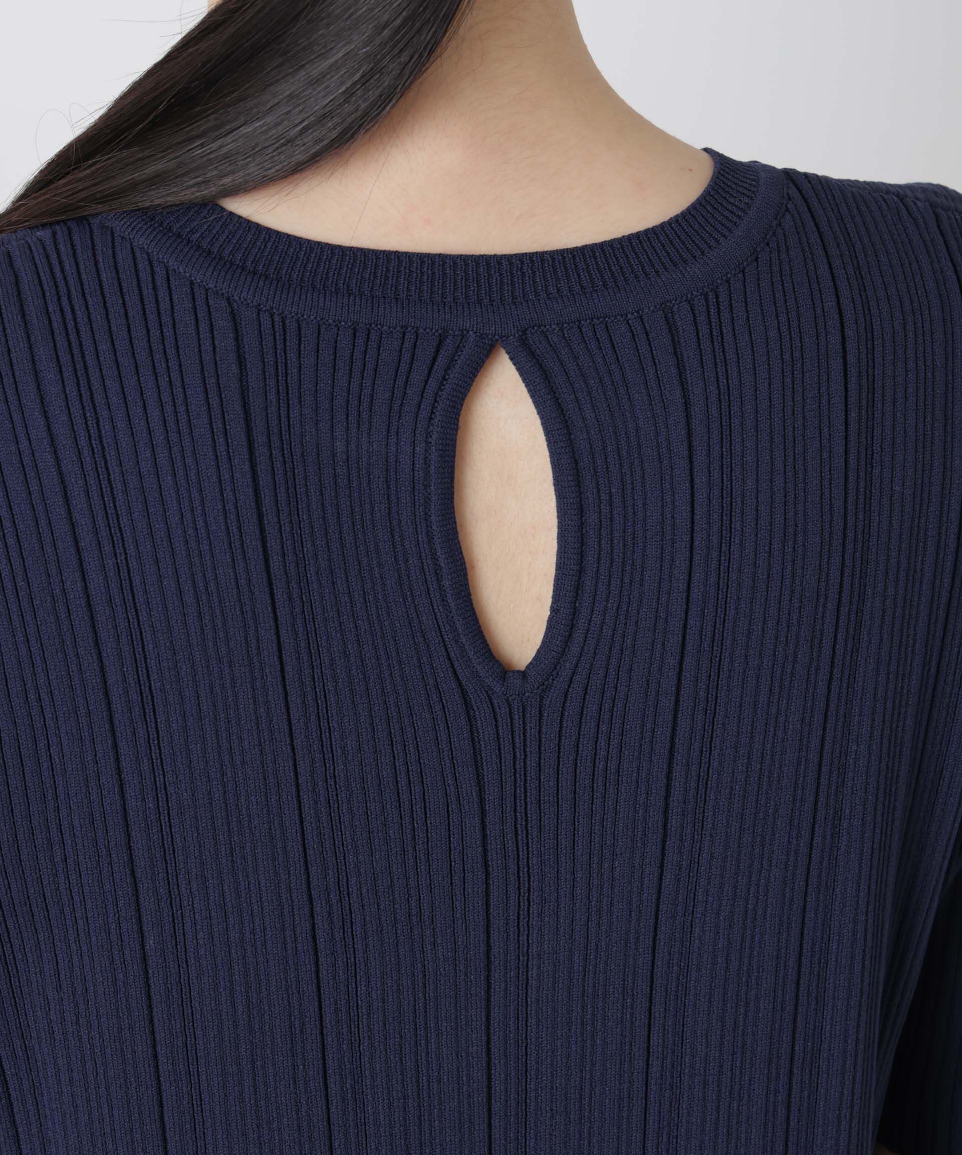 nano･universe「洗濯機洗い可スポンディッシュニットランダムリブワンピース」|ワンピース|