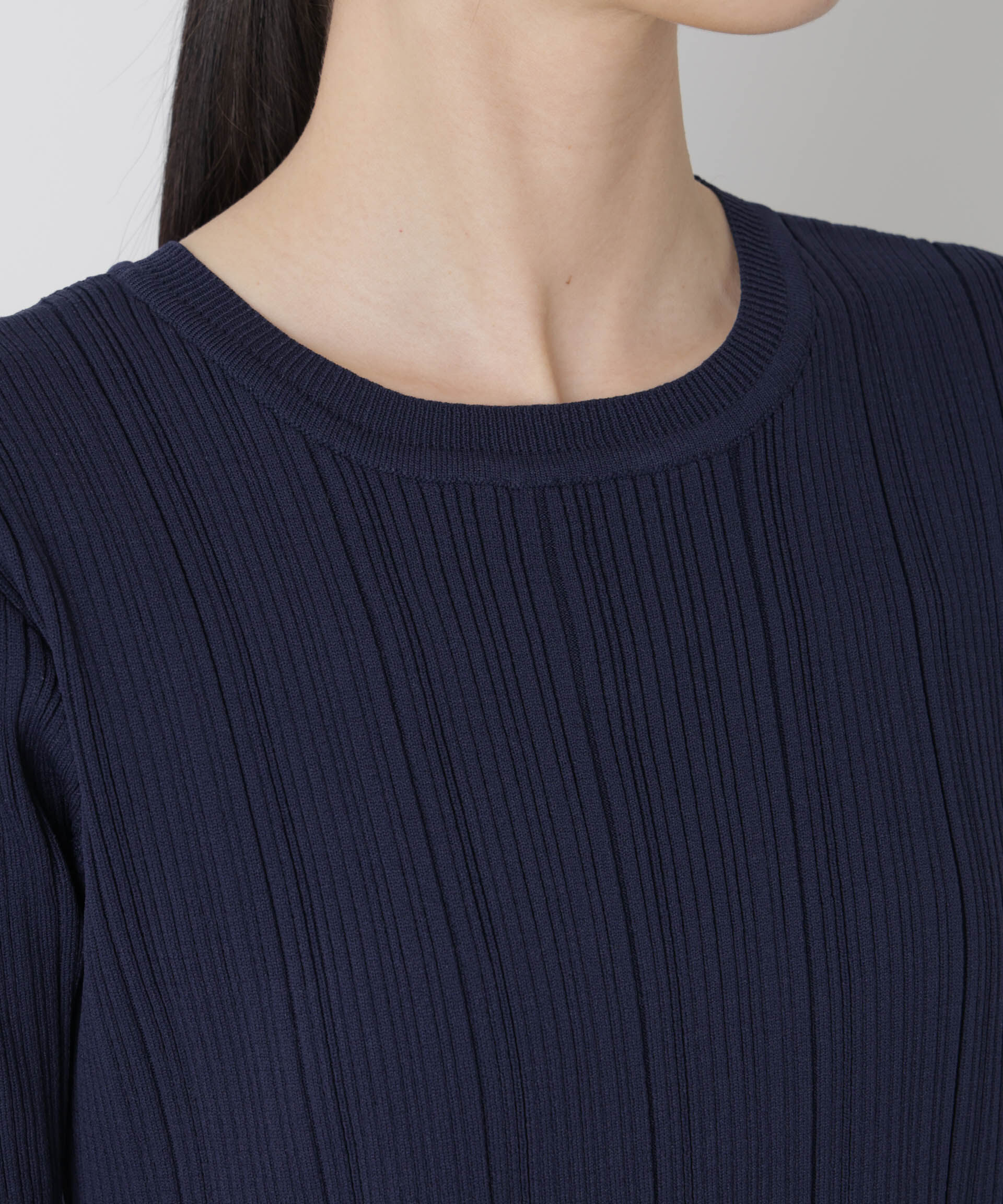 nano･universe「洗濯機洗い可スポンディッシュニットランダムリブワンピース」|ワンピース|