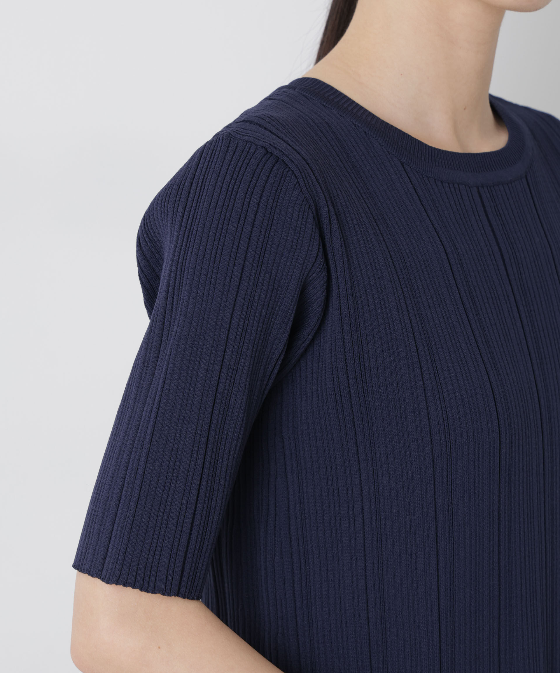 nano･universe「洗濯機洗い可スポンディッシュニットランダムリブワンピース」|ワンピース|