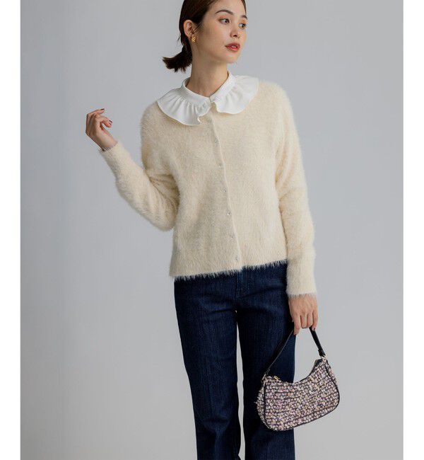 組曲「【前後着用可】2WAYナイロンファー ニット」|カーディガン|