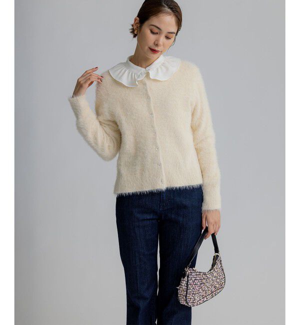 組曲「【前後着用可】2WAYナイロンファー ニット」|カーディガン|