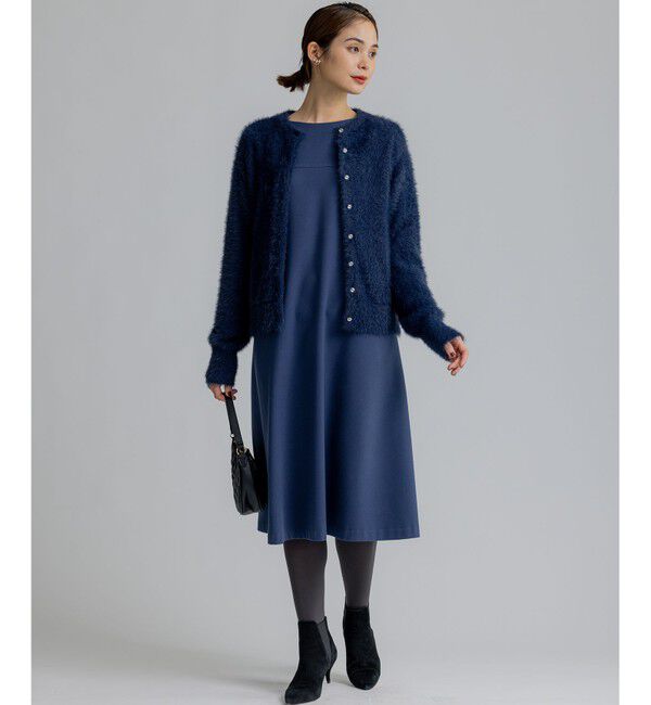 組曲「【前後着用可】2WAYナイロンファー ニット」|カーディガン|