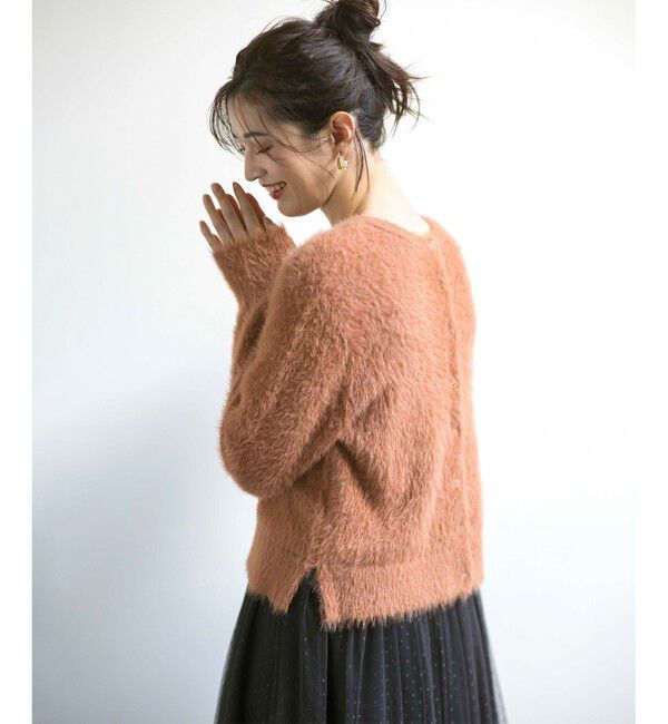 組曲「【前後着用可】2WAYナイロンファー ニット」|カーディガン|